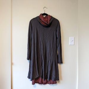 Horny Toad (Toad & Co) 2-in-1 tunic shirt dress with cowl neck size M